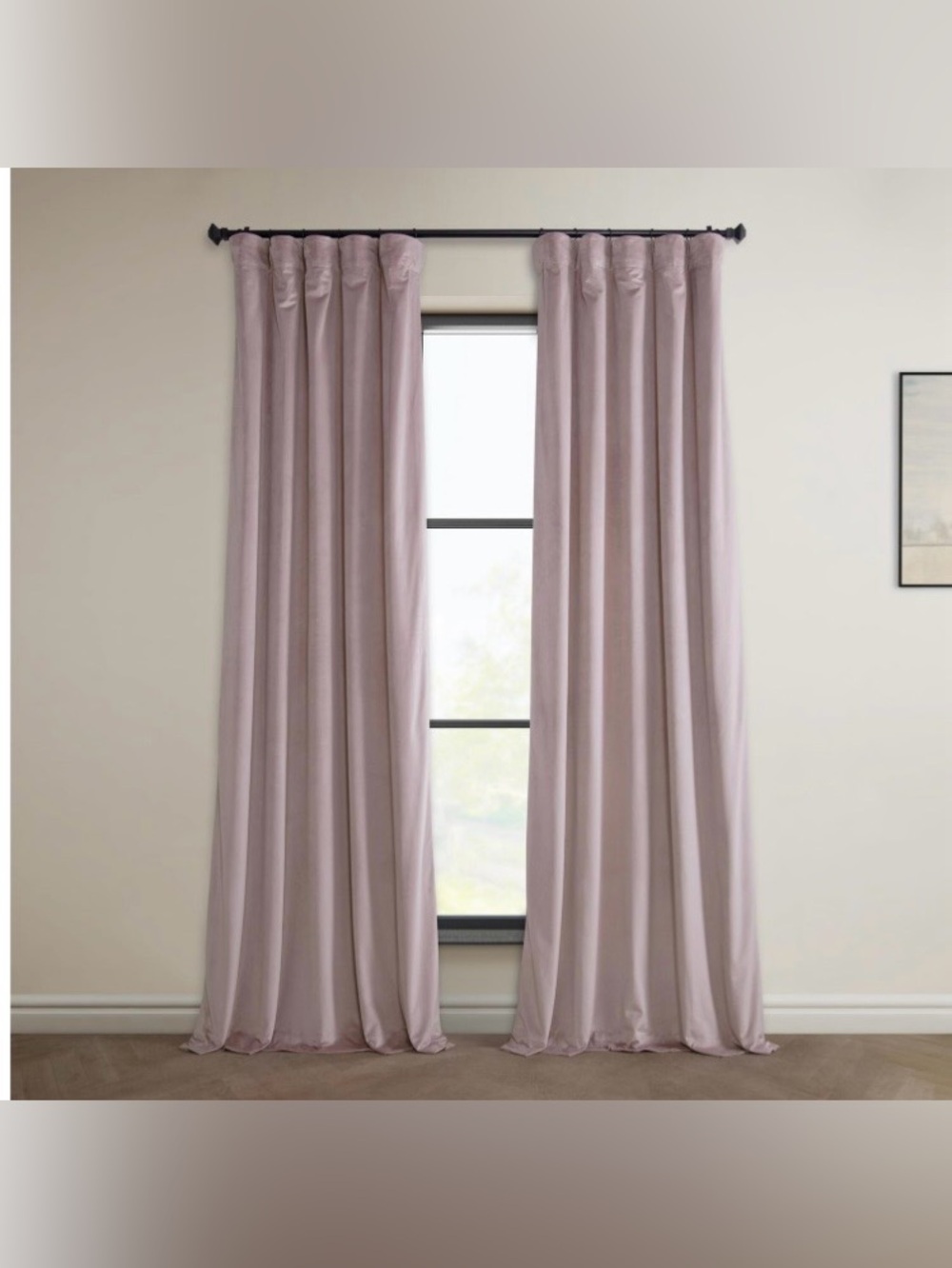 Plush VELVET Curtains 50”W 90”L (2-panels) MAUVE